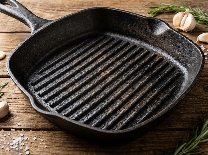 Støbejerns Grillpande